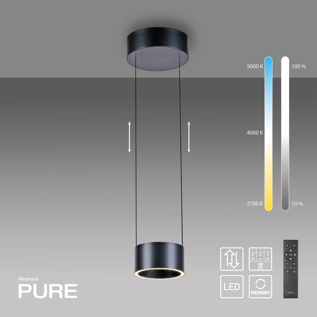 Suspension luminaire | Pure Clipse Grise
