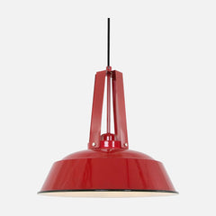 Rote Pendelleuchte, verstellbar, Glockenschirm aus Metall Ø 42 cm, Küche | Mexlite