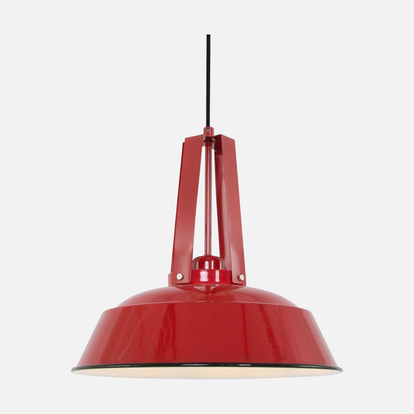Rote Pendelleuchte, verstellbar, Glockenschirm aus Metall Ø 42 cm, Küche | Mexlite