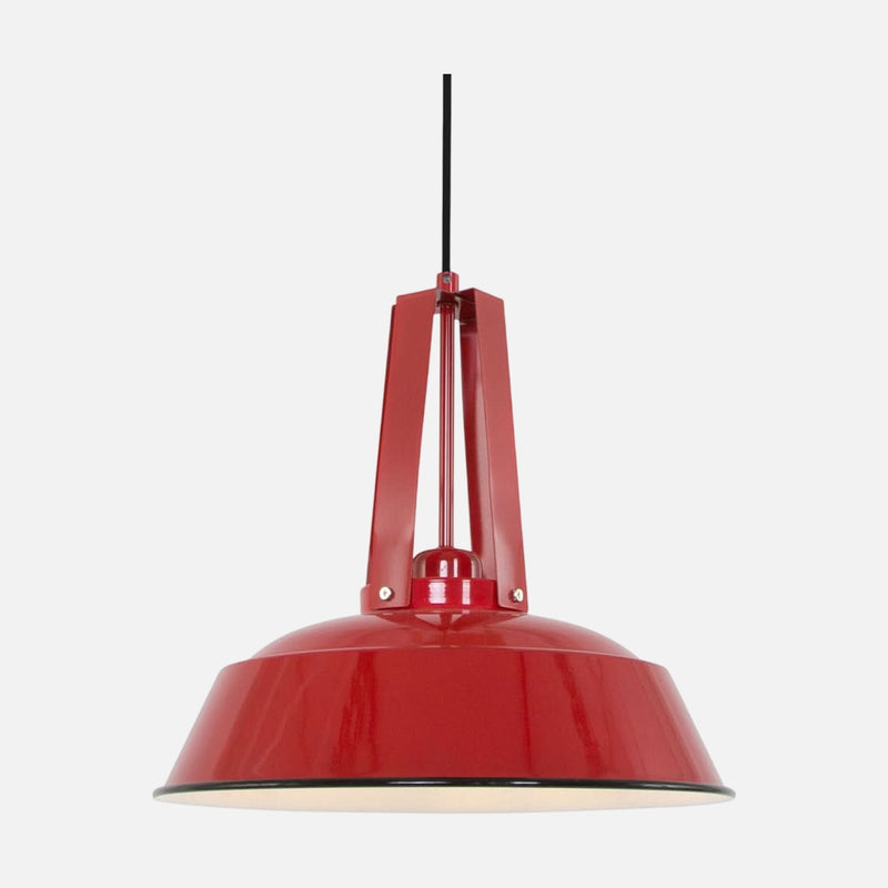 Rote Pendelleuchte, verstellbar, Glockenschirm aus Metall Ø 42 cm, Küche | Mexlite