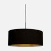 Hängeleuchte Leinen schwarz innen gold Ø 50 cm, E27 | Sparkled Leinen