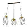 Suspension Vander 3 lumières noire et dorée