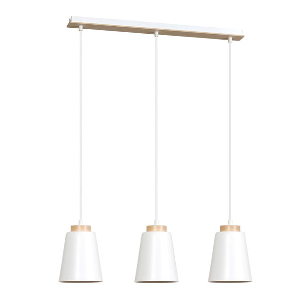 Suspension Bolero 3 lumières blanche