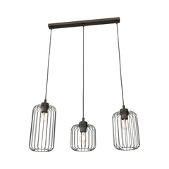 Suspension Vander 3 lumières noire