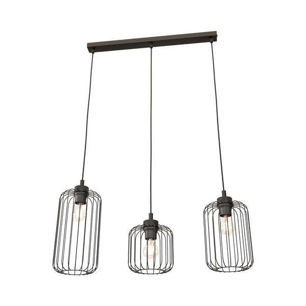 Suspension Vander 3 lumières noire