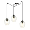 Suspension Level 3 lumières noire, verre transparent