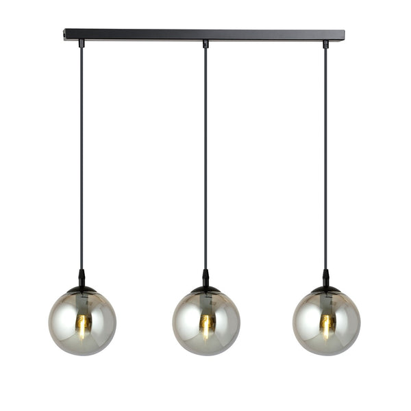 Cosmo Hängeleuchte, 3-flammig, schwarz, Graphitglas