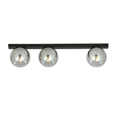 Deckenleuchte Fit 3-flammig schwarz, Graphitglas