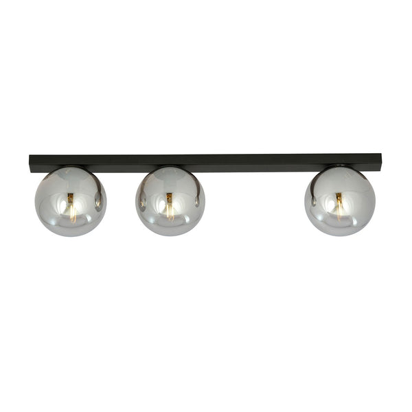 Deckenleuchte Fit 3-flammig schwarz, Graphitglas