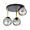 Deckenleuchte Dolce 3-flammig schwarz, Glas graphit
