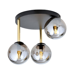 Deckenleuchte Dolce 3-flammig schwarz, Glas graphit
