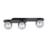 Deckenleuchte Plaza, 3-flammig, schwarz, Glas graphit