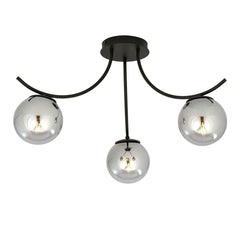 Deckenleuchte Boston 3-flammig schwarz, Glas graphit