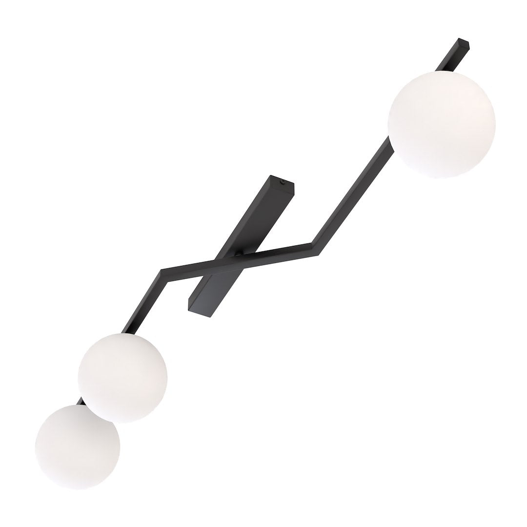Deckenleuchte Naton, 3-flammig, weiß, Opalglas