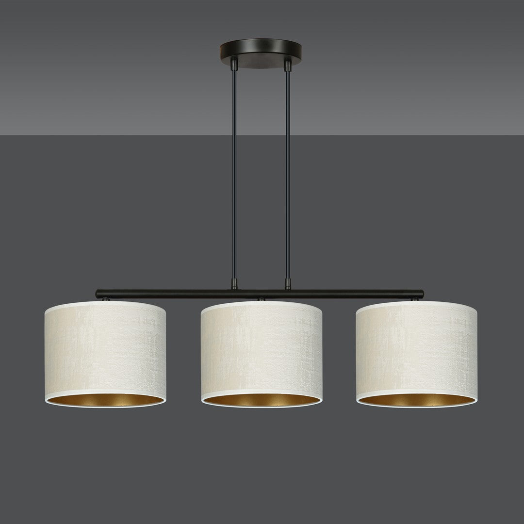 Luminaire entier présenté sur fond gris dégradé, éteint, vue de face