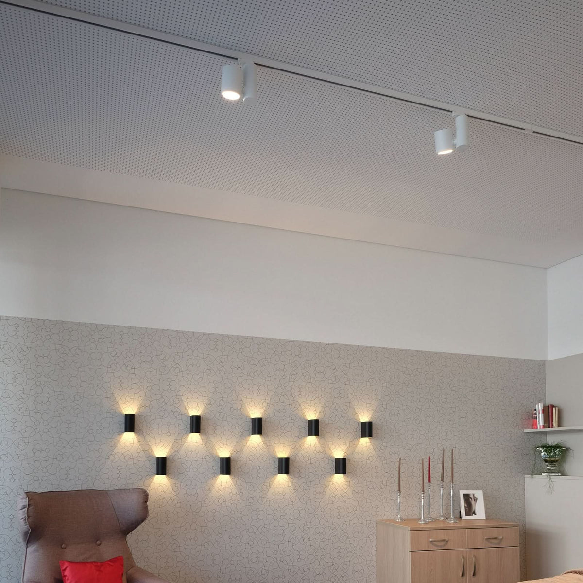 Applique murale LED DLS Feeling en aluminium, noir et or, 2 lumières, hauteur 13 cm