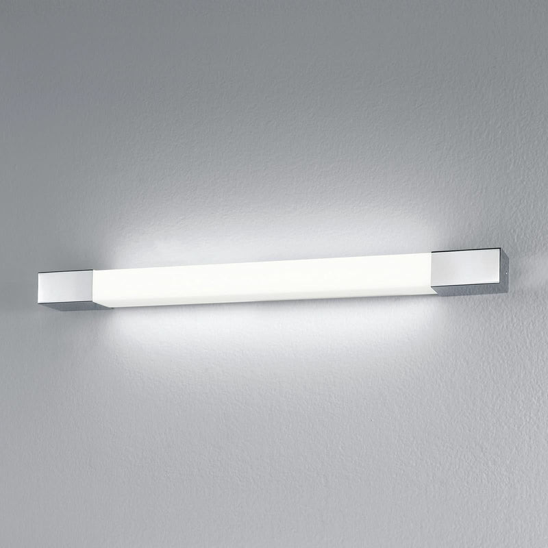 Applique murale LED DLS Supreme en acier, hauteur 4,2 cm, IP44, acier inoxydable poli, 3000 K, 10 W