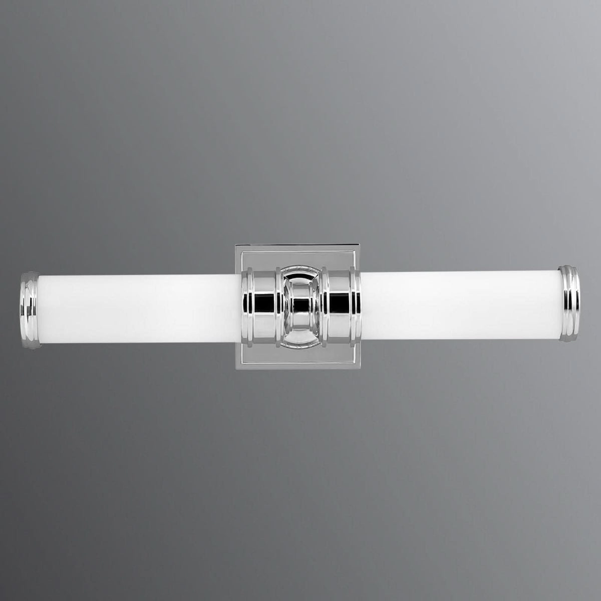 Applique murale Payne en verre, chromé et blanc, 2 lumières, hauteur 48,9 cm, IP44