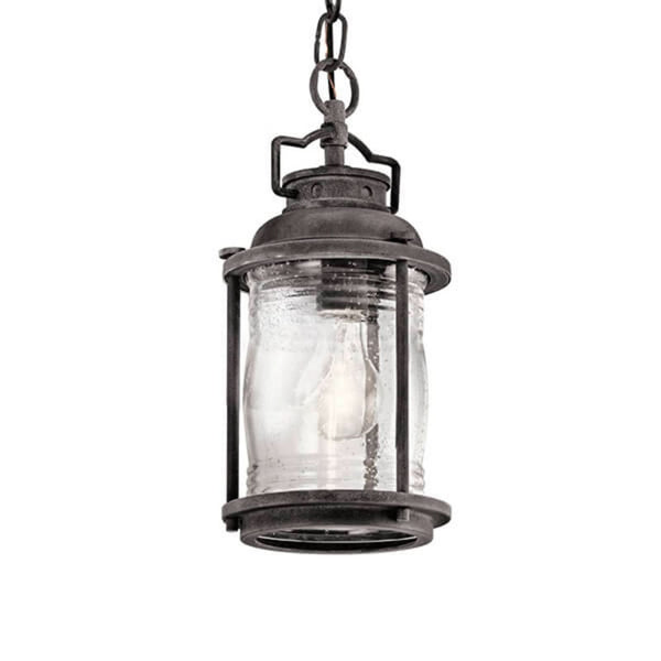 Suspension d'extérieur Ashland Bay en verre, zinc et transparent, Ø 15,4 cm, IP44