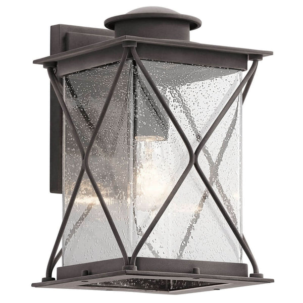 Applique d'extérieur Grande Argyle en verre, zinc et transparent, hauteur 32,2 cm, IP44