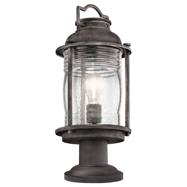 Potelet d'extérieur Ashland Bay en verre, zinc et transparent, Ø 19,3 cm, IP44