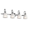 Applique murale Cora en verre, chromé et blanc, 4 lumières, hauteur 24,1 cm, IP44
