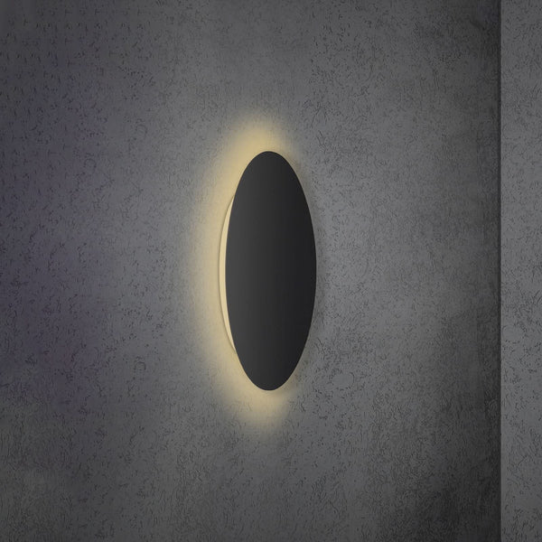 Applique murale LED Blade en aluminium, noir mat, Ø 24 cm