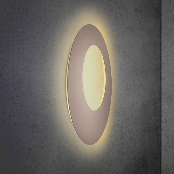 Applique murale LED Blade Open en aluminium, taupe, Ø 79 cm