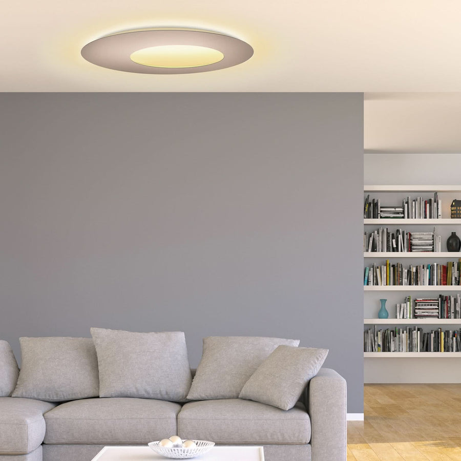 Applique murale LED Blade Open en aluminium, taupe, Ø 79 cm