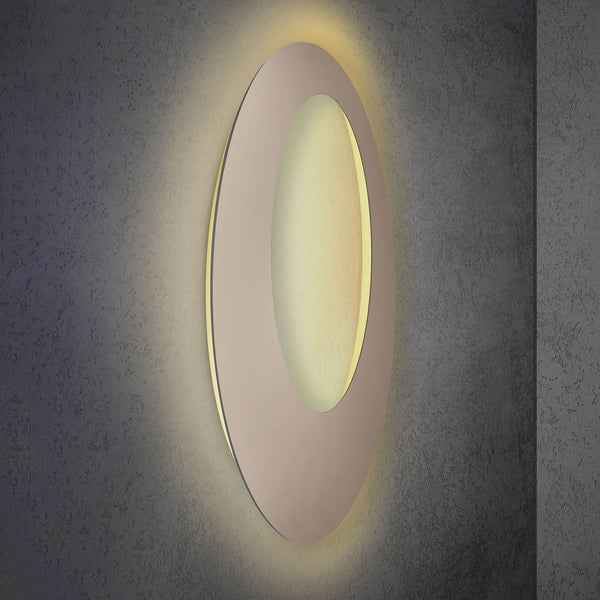 Applique murale LED Blade Open en aluminium, taupe, Ø 95 cm