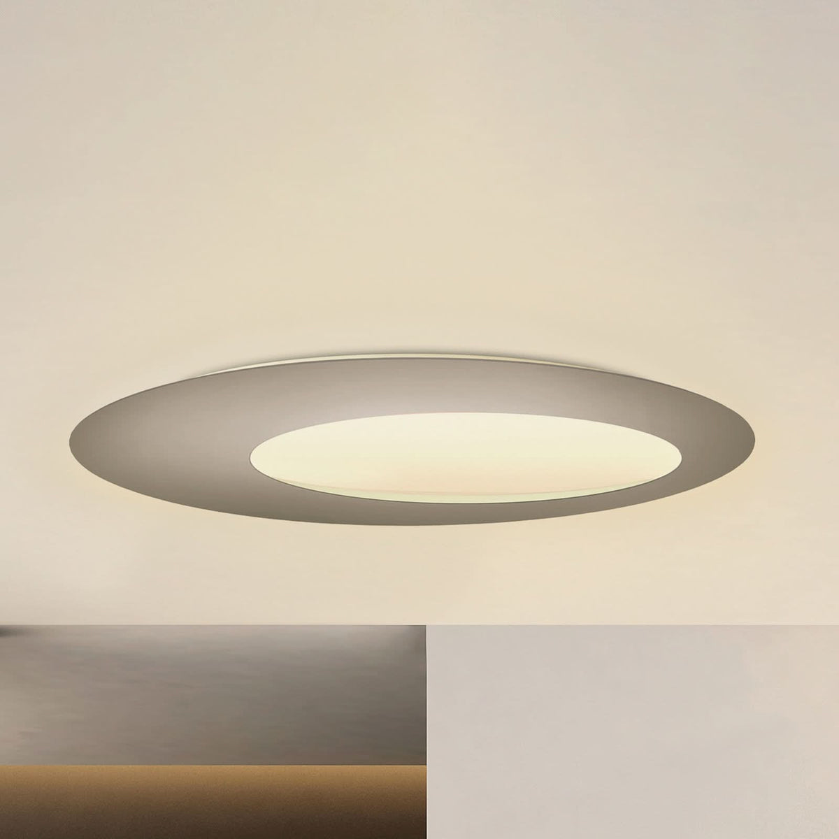 Applique murale LED Blade Open en aluminium, taupe, Ø 95 cm