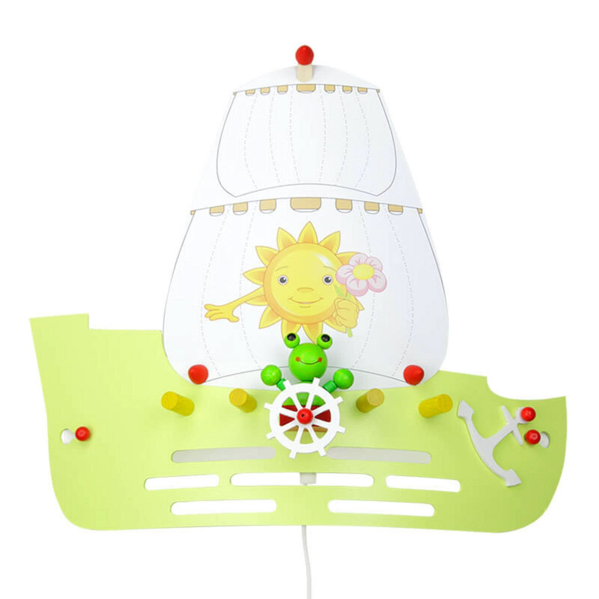 Applique murale Grenouille en bois, vert, hauteur 20 cm