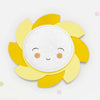 Applique murale LED Soleil Starlight Smile en bois, jaune, Ø 60 cm