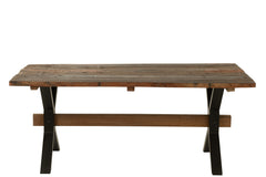 Table Vintage en Bois Recyclé