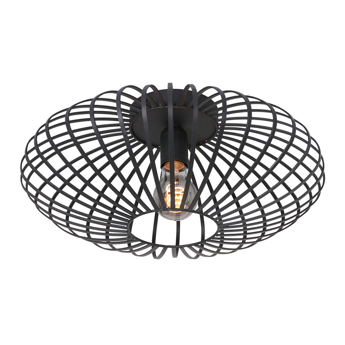 Schwarze Deckenleuchte Dunbar 3097ZW Ø40 cm E27-Fassung