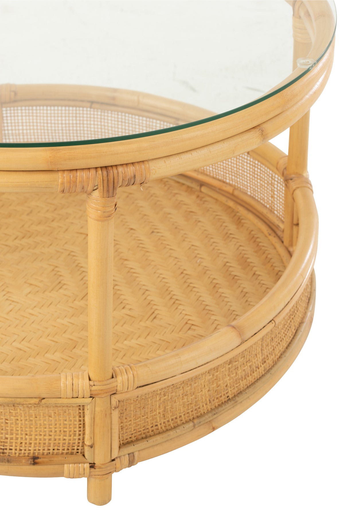 Couchtisch Rattan Glas Natur