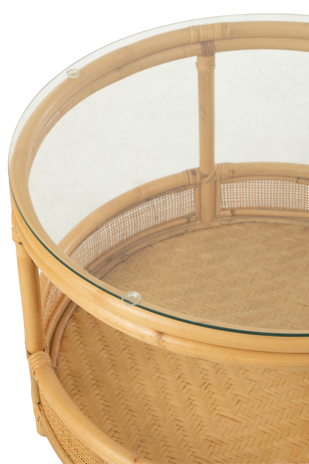 Couchtisch Rattan Glas Natur