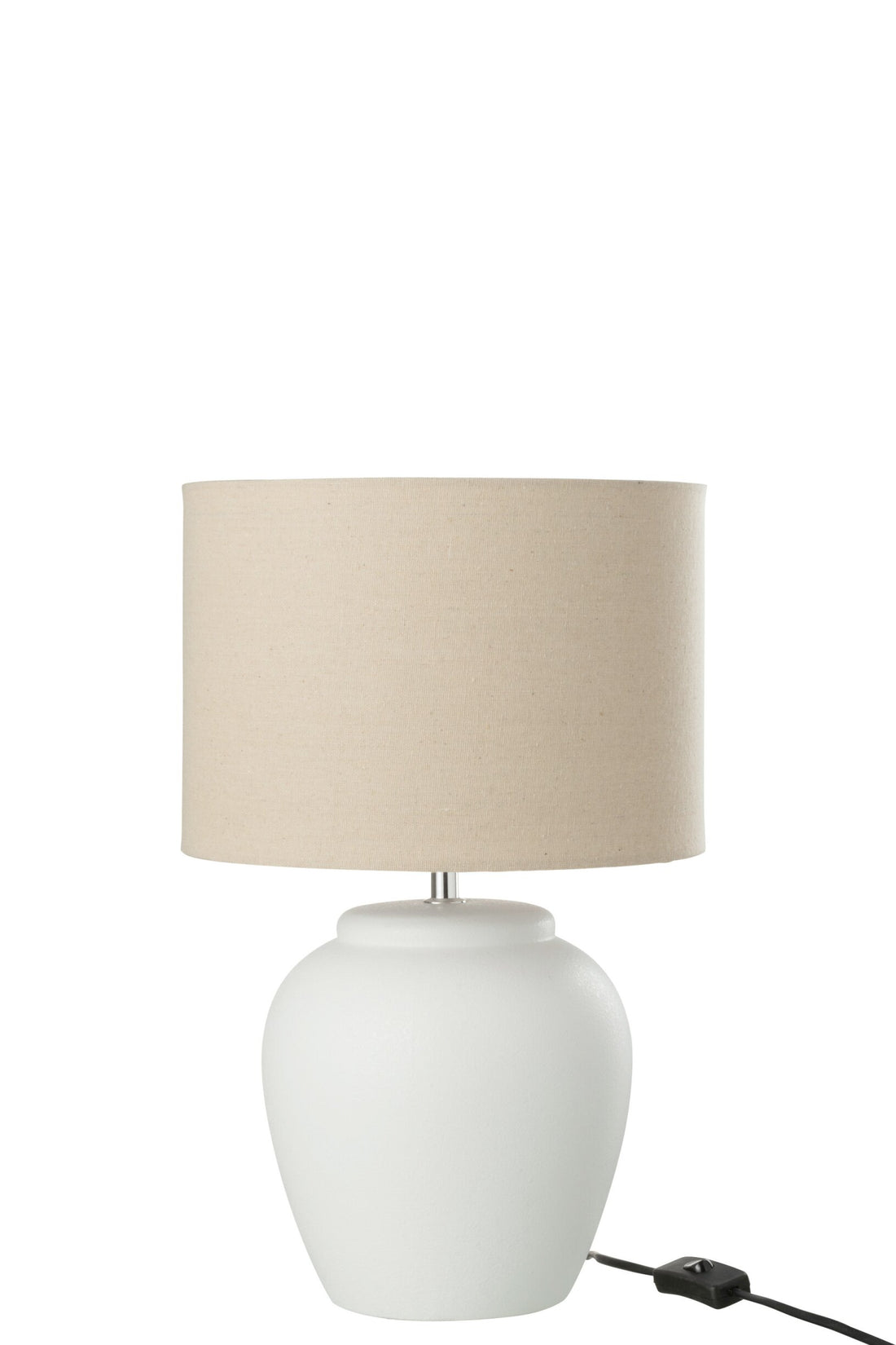 Lampe à poser Meli en céramique blanche, abat-jour en lin, petit modèle