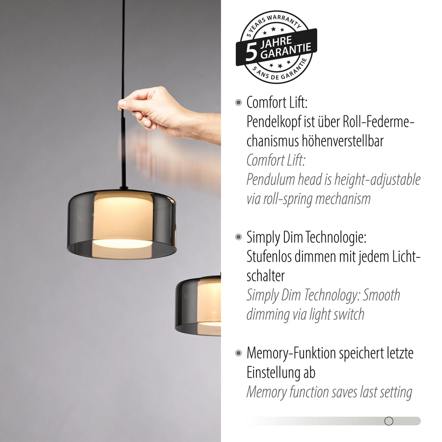 Gros plan sur le réglage avec mention de la garantie de cinq ans