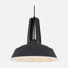 Suspension dôme noir 42 cm, abat-jour cloche métal mat | Eden