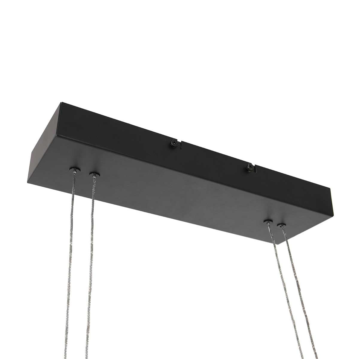 Platine de plafond noire 30 x 9,5 cm avec câbles acier