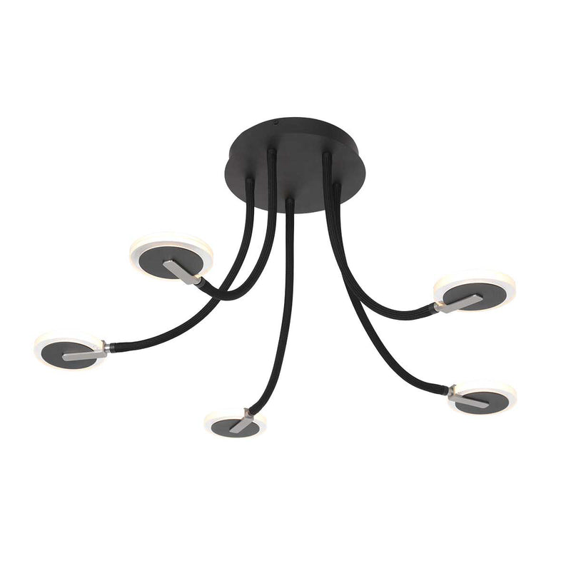 Deckenleuchte Turound 3375ZW – schwarze LED-Glasleuchte