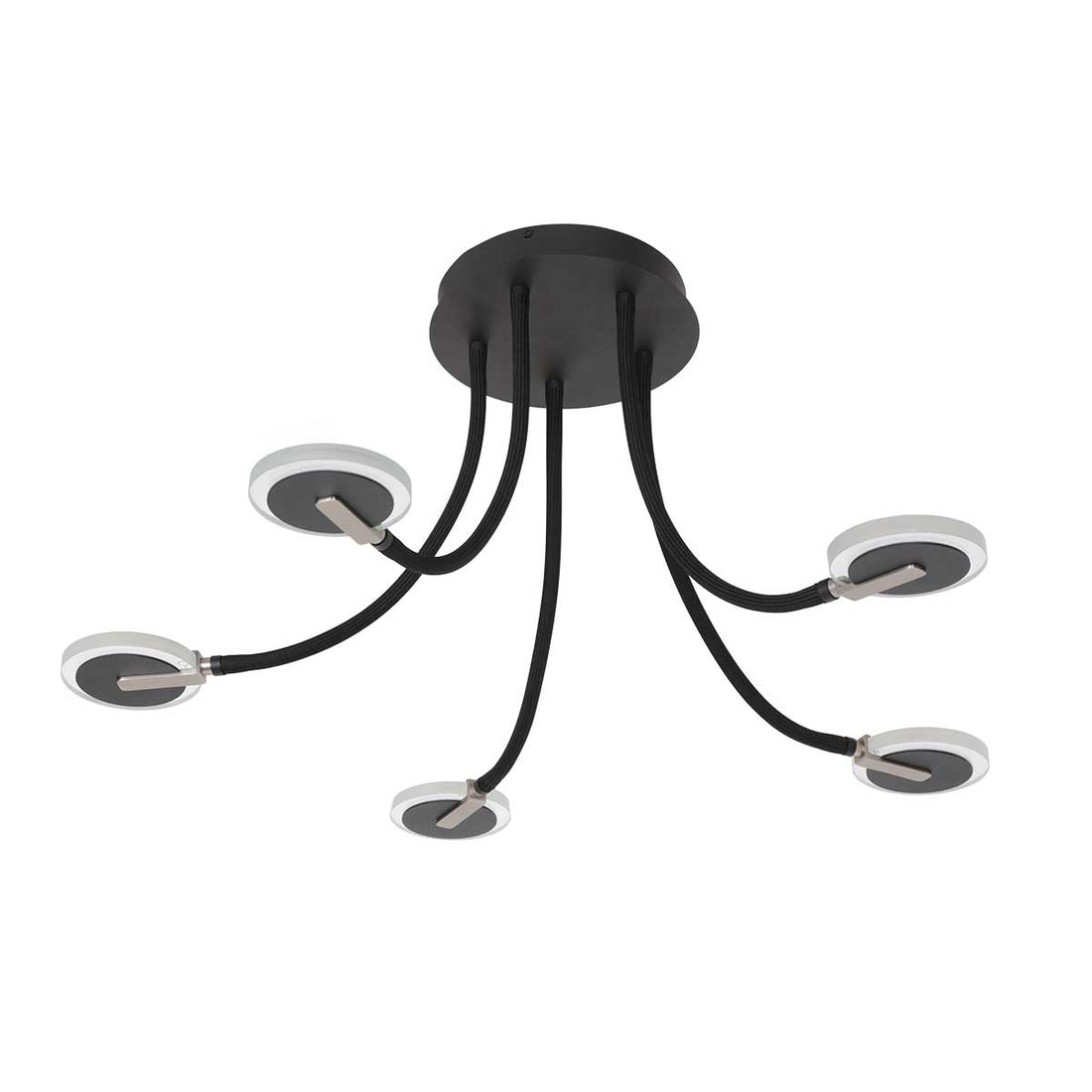 Deckenleuchte Turound 3375ZW – schwarze LED-Glasleuchte