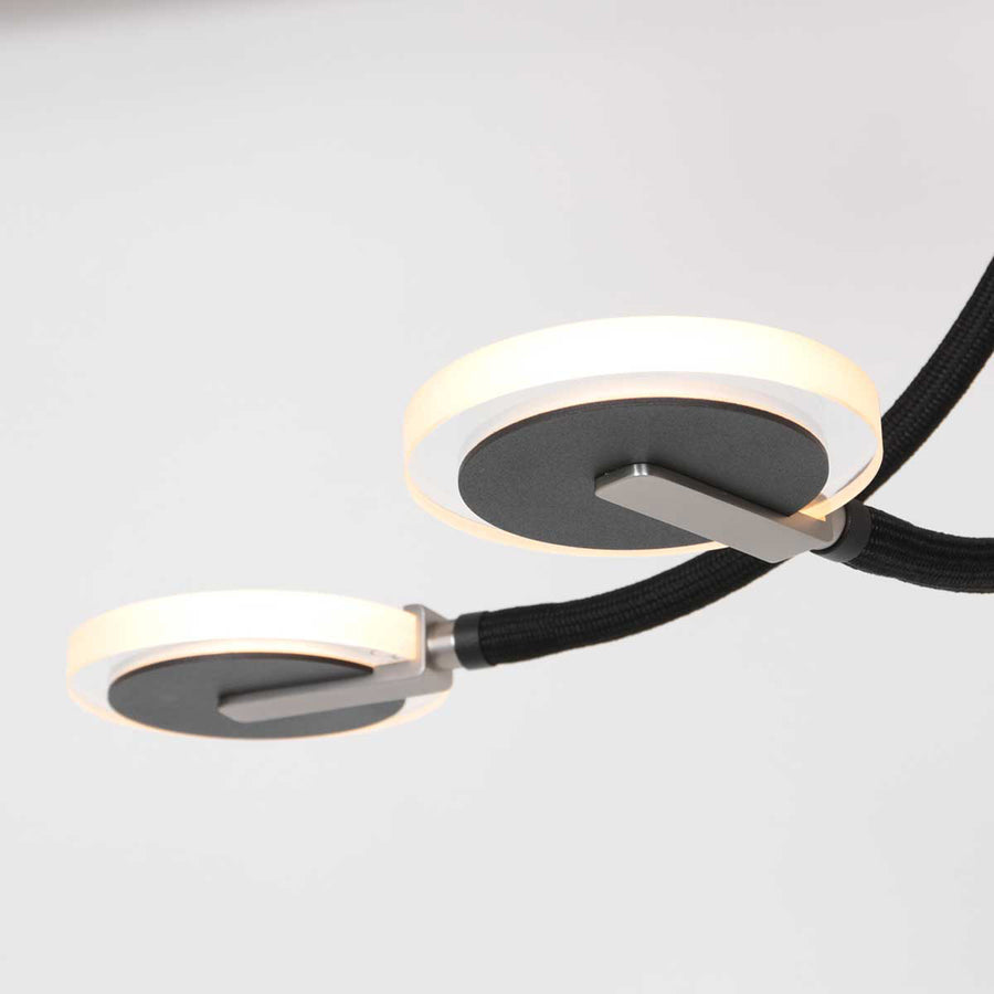 Deckenleuchte Turound 3375ZW – schwarze LED-Glasleuchte