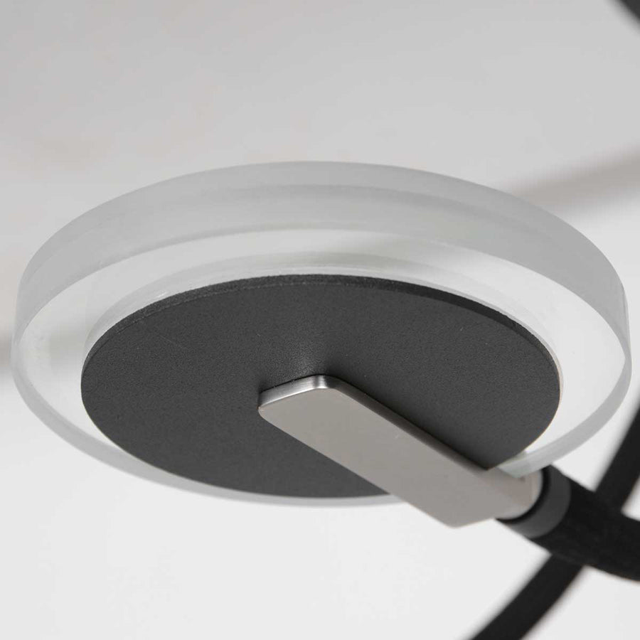 Deckenleuchte Turound 3375ZW – schwarze LED-Glasleuchte