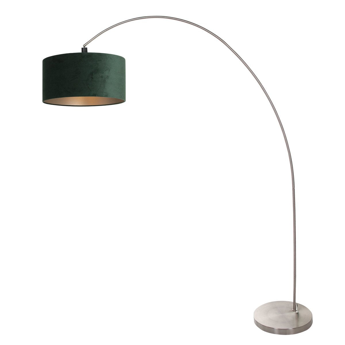 Vue en miroir du lampadaire, base à droite et abat-jour à gauche.
