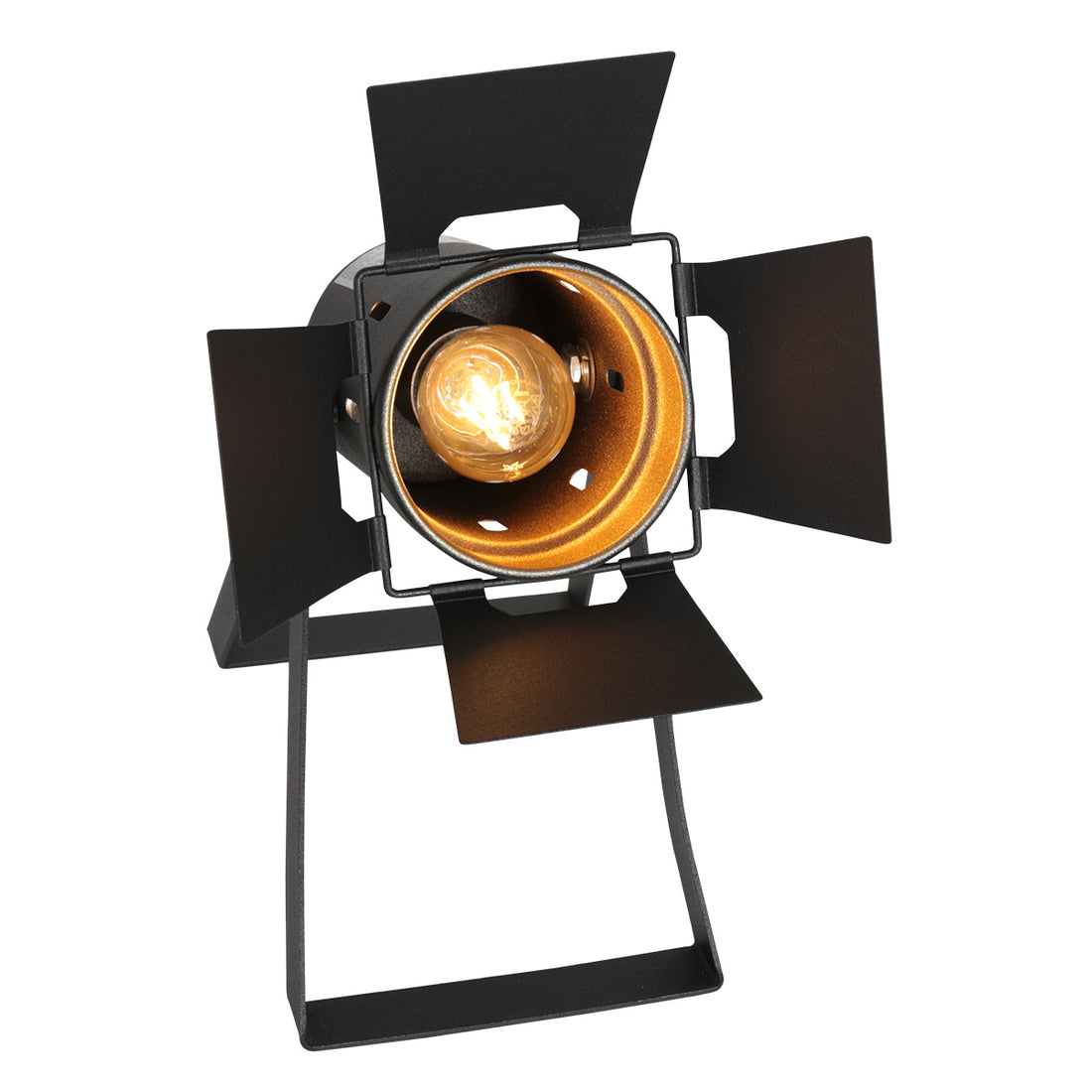Tischlampe Carré 3380ZW – schwarze Industrielampe mit E27-Fassung