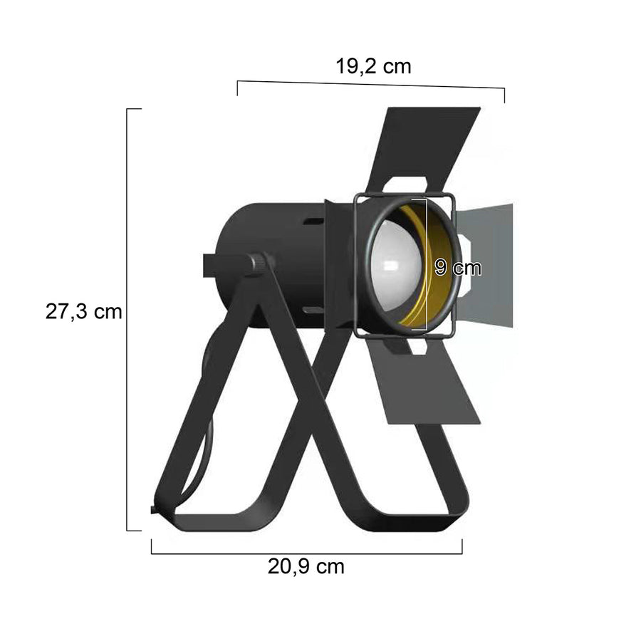 Tischlampe Carré 3380ZW – schwarze Industrielampe mit E27-Fassung