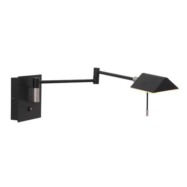 Wandleuchte Retina 3402ZW schwarz mit USB-Anschlüssen