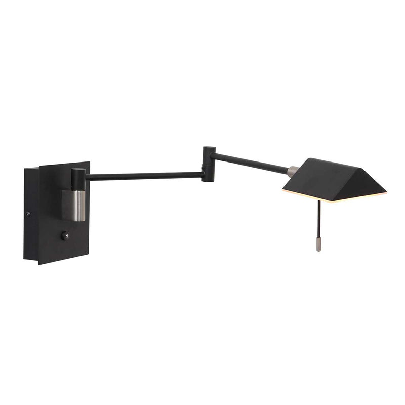 Wandleuchte Retina 3402ZW schwarz mit USB-Anschlüssen